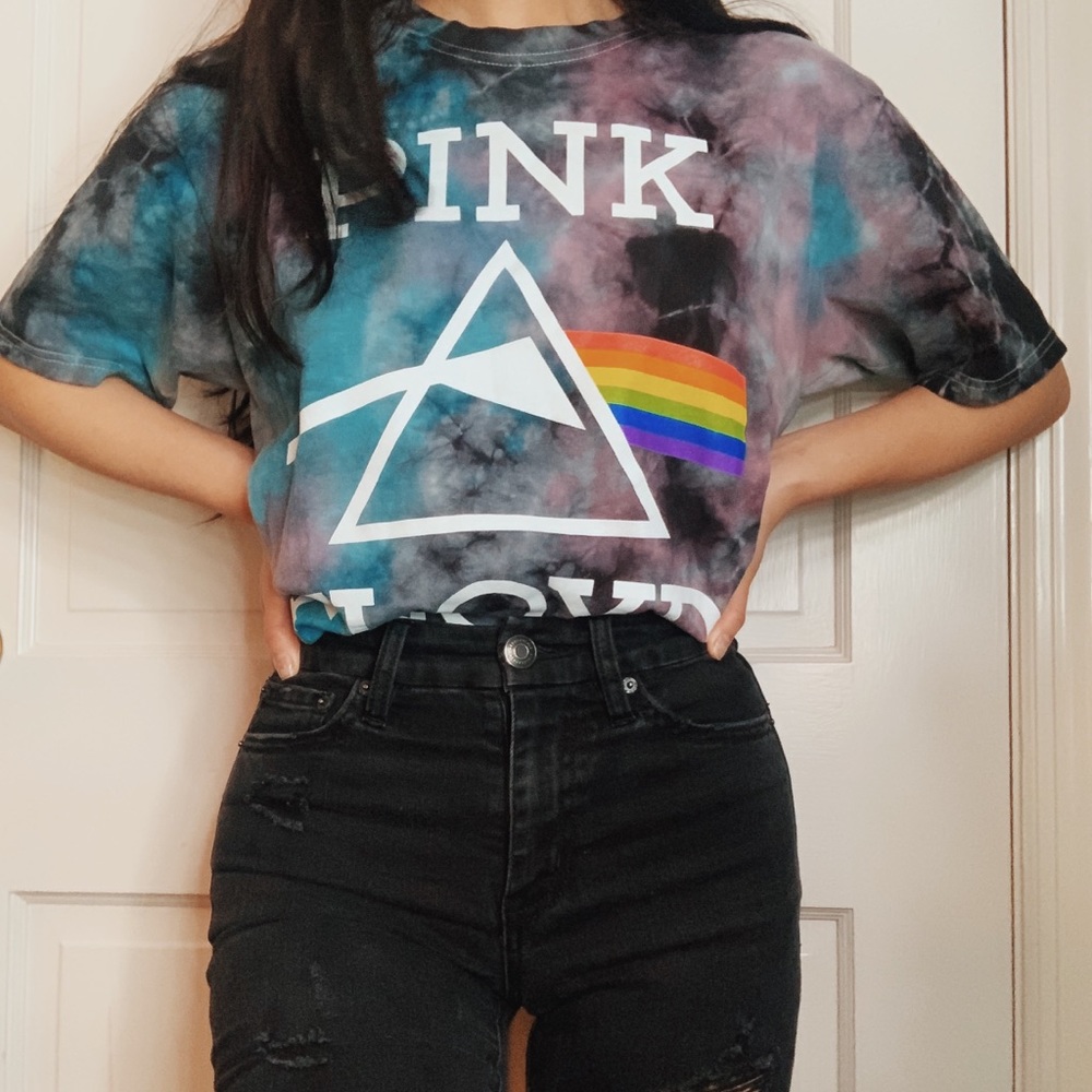 Tie-Dye Pink Floyd band-tee ⚡️